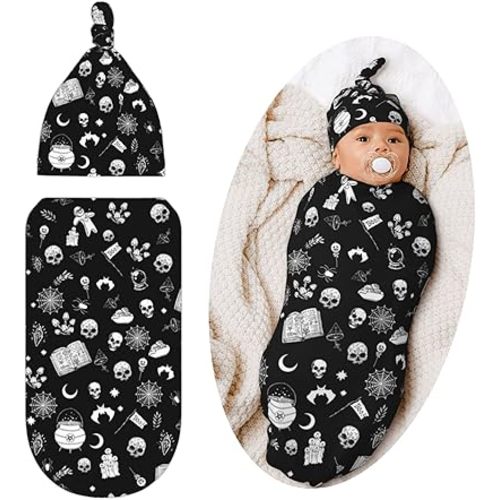 Goth Swaddle Blanket, Soft Swaddling Blanket Baby Clothes, Gothic Baby Stuff