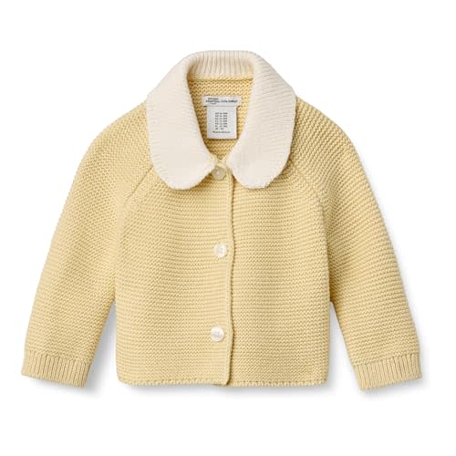 Amazon Essentials x Sofia Grainge Unisex Toddlers and Babies' Peter Pan Collar Sweater Jacket, Soft Cotton Knit with Stretch