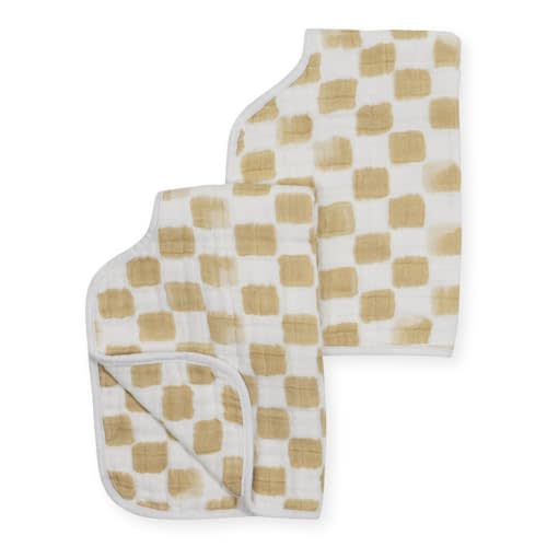 Little Unicorn Ultra-Absorbent Premium Burp Cloth 2 Pack | Soft on Baby's Skin | Larger Size | Ergonomic Design | Set of 2 (Adobe Checker)