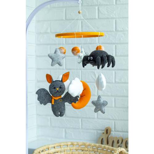 Bat baby crib mobile, New mom gift