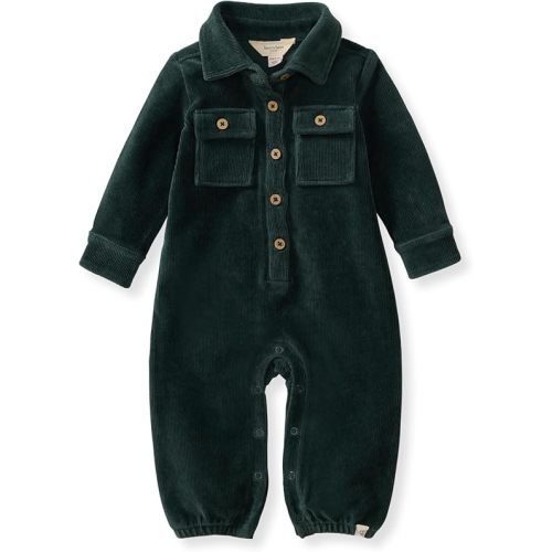 Burt's Bees Baby Boys Jumpsuit, 100% Organic Cotton One-piece, Long Sleeve Button Down Coverall