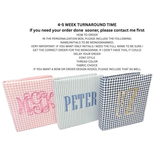 Monogrammed Baby Book: Personalized Scrapbook, Fits 8.5x11 Inserts