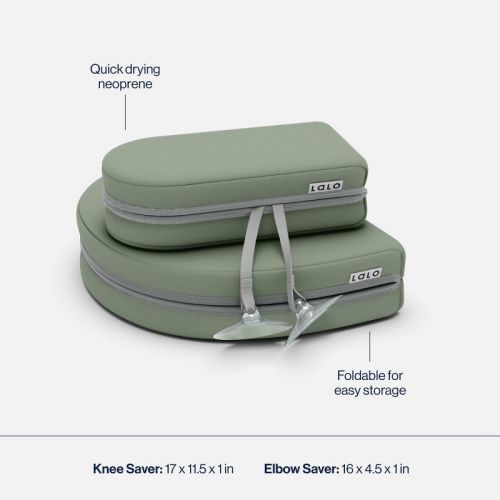 Lalo 2pc Baby Bath Knee And Elbow Saver Set - Sage