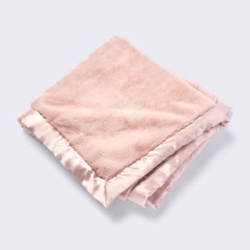 Solid Satin Edge Plush Baby Blanket - Pink - Cloud Island™