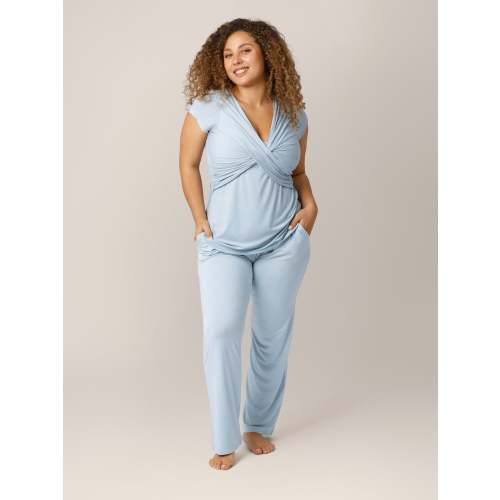 Davy Maternity & Nursing Pajama Set | Slate Blue
