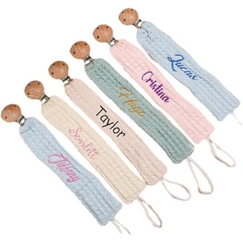 Personalized Pacifier Clip with Name,Custom Embroidered Webbing Binky Holder for Baby Boys & Girls,Newborn Pacifier Clip Holder (style1)