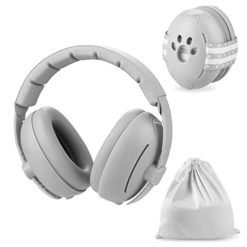 PandaEar Baby Ear Muffs, 2-in-1 Baby Ear Protection Noise Cancelling Headphones Ages 0-3 Years, Infant Hearing Protection