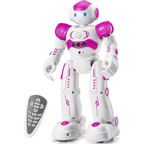 KingsDragon RC Robot Toys for Kids, Gesture & Sensing Programmable Remote Control Smart Robot for Age 3 4 5 6 7 8 Year Old Boys Girls Birthday Gift Present，Rose