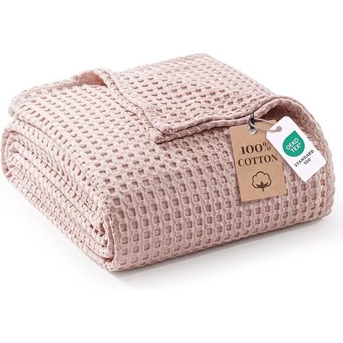 Exclusivo Mezcla 100% Cotton Throw Blanket for Couch, Pink