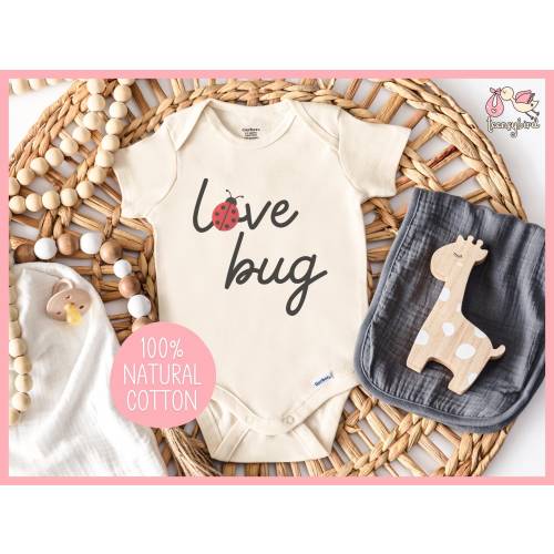 Love Bug Baby Onesie®, Ladybug Baby Romper, Cute Baby Bug Baby Shower Gift, Natural Cotton Baby Onesie, Ladybug Toddler Shirt, Kids Bug Tee