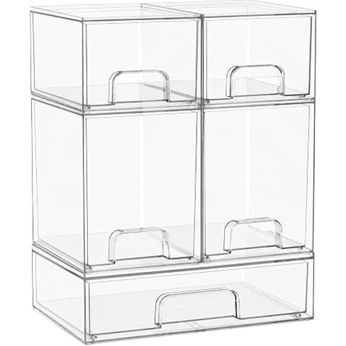 Baby Bottle Organizer for Countertop, 5 Stackable Storage Drawers