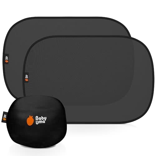 Baby Uma Car Window Shades (2 Pack) - 18.9″ × 12″, UPF 50+ Car Window Covers, 99% UVB + 94% UVA Protection, Sun Shade (+ Travel Pouch)