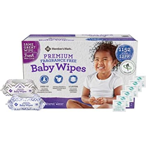 HAO M Mark Premium Fragrance Free Baby Wipes (1152 Count) W/Exclusive Moist Towelettes