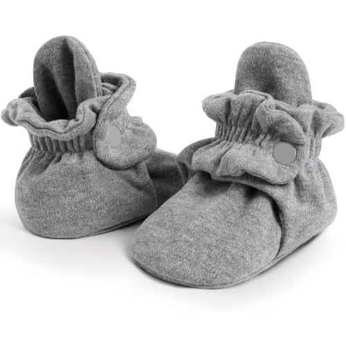 Pro Goleem Baby Booties 100% Cotton, Stay-On Adjustable Non-Slip Sock Shoes