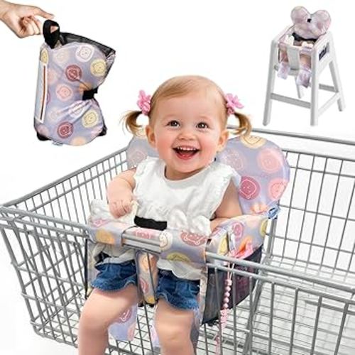 Premium Baby Shopping Cart Cover & High Chair Seat Protector - Universal Fit for Grocery Carts, Restaurant Chairs，Restaurant Seats, and Park Swings-Girl & Boy（Little Bear）