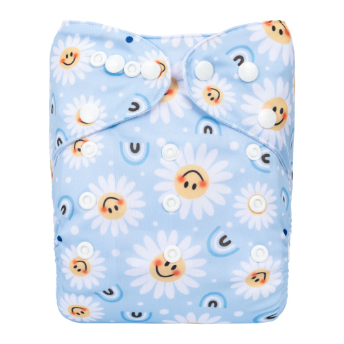 ALVABABY Print Cloth Diaper - One Size Adjustable Washable & Reusable Diaper for Babies and Toddlers (Flowers, H433A)