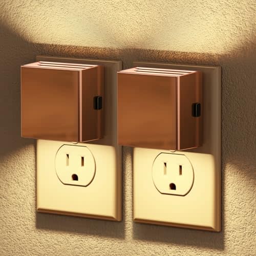 JandCase Night Light,Automatic Night Lights Plug into Wall,Dusk to Dawn,2 Pack Soft White 3000K Brightness Adjustable Nightlight for Kids Bedroom Bathroom Hallway Kitchen