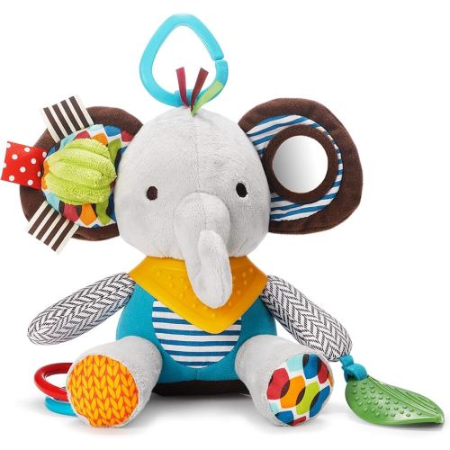 Skip Hop Bandana Buddies Baby Activity and Teething Toy with Multi-Sensory Rattle and Textures, Elephant