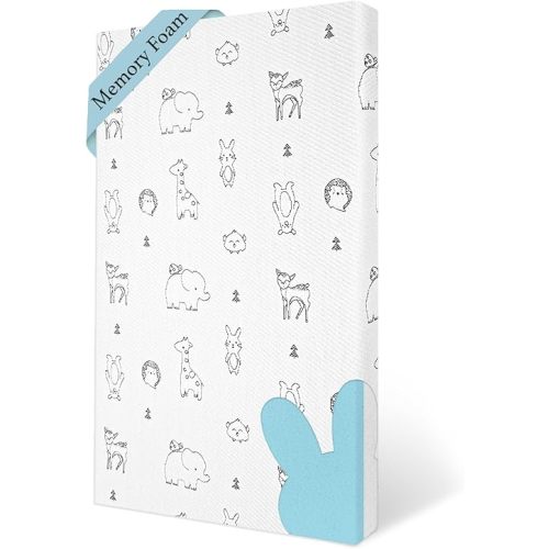 Pack and Play Mattress, 38"x26" Breathable Pack N Play Mattresses Pad with Removable Ultra-Soft Cover, Portable Soft & Firm Memory Foam Baby Playpen Mattress for Pack n Play