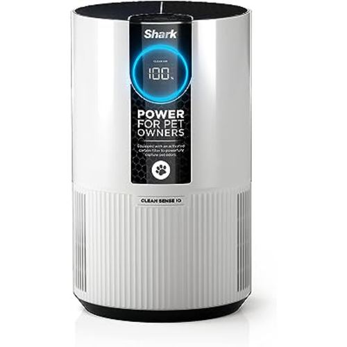 Shark Air Purifier for Home, Clean Sense, for Bedroom, Nursery, Home Office, Dorm, HEPA-Exceeding Filter, Captures Pollutants, Pet Dander, Dust, Odor, Smoke, and More, HP102PET, White
