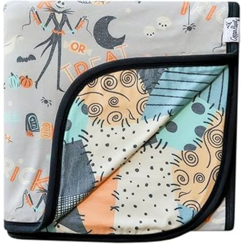 Copper Pearl Large Premium Knit Baby 3 Layer Stretchy Quilt Blanket 'Nightmare Before Christmas'