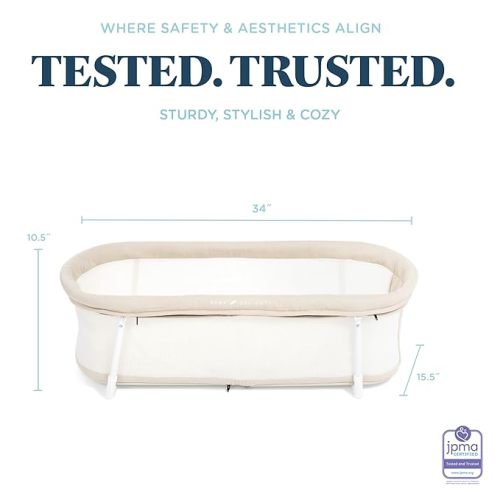 Baby Delight Snuggle Nest Bassinet, Portable Baby Bed, for Infants 0 – 5 Months, Organic Oat