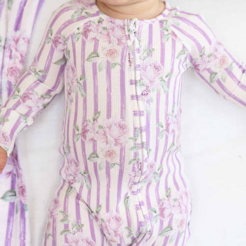 Lila's Lilacs Bamboo Waffle Convertible Zip Romper