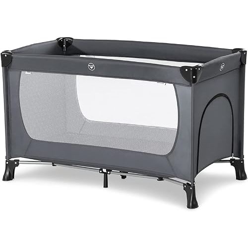 hauck Baby & Toddler Foldable Travel Cot and Portable Playpen, Dream N Play Plus, Grey