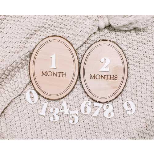 Baby Monthly Milestone Marker, Baby Monthly Photo Sign, Monthly Wooden Milestone Discs, Baby Shower Gift, Baby Photo Prop, Modern Baby Photo