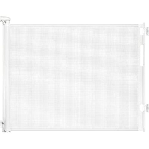 Retractable Baby Gates for Doorways, Mesh Dog Gate for Stairs, Pet Gate Indoor, Extends to 55" Wide 33" Tall, Safety Toddlers Gates for Hallways, Indoor & Outdoor Use, White