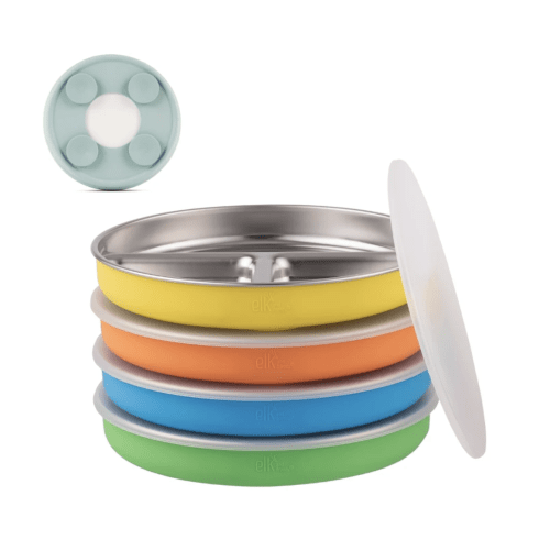 7.8" Stainless Steel Divided Plates with Suction Sleeve