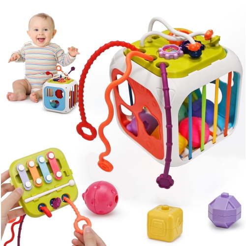 Montessori Toys for 1 Year Old, Sensory Toys for Toddlers 1-3, Travel Activities Busy Cube, Baby Gifts for 12 18 Month, Motor Skills Educational Learning Toys