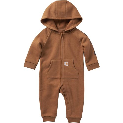 Carhartt baby-boys Long-sleeve Hooded Zip-up Footless Jumpsuit One-piece Hoodie
