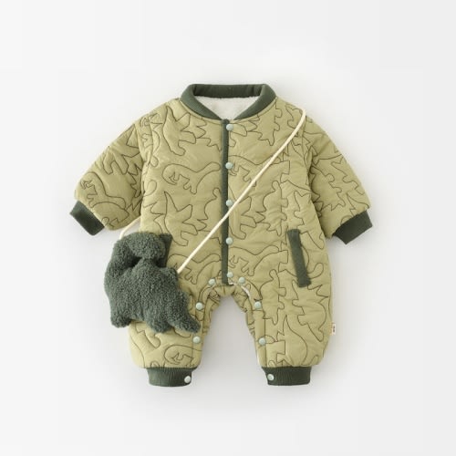 Baby and Toddler Dinosaur Fleece Romper(Includes bag)