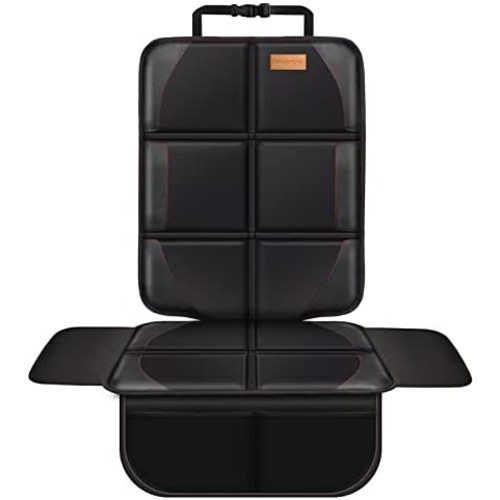 Car Seat Protector for Child Car Seat, Water and Stain Protection Car Seat Cover with Thick Padded + Storage Bag, 1-Park Leather Seat Prevents Seat Marks/Pet Anti-Slip, Sedan SUV Truck（Black，1）