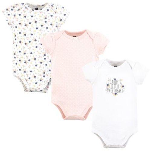 Hudson Baby Infant Girl Cotton Bodysuits, Daddys Sweetheart