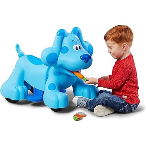 Kid Trax 6V Rideamals Blue's Clues Snack Time Interactive Ride-On Toy, for Ages 18-30 Months, Up to 44 Lbs., 20 Different Sounds, 3 Snacks Feed Blue, Rechargeable Battery Powered Electric, (KT1612WM)