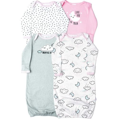 Gerber Baby Girls' 4-pack Sleeper Gown