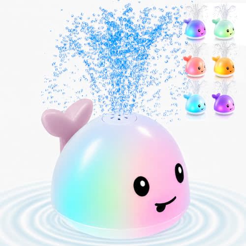 Gigilli Baby Bath Toys, Light up Whale Bath Toys for Babies Kids Ages 1-3 | Pool Water Toys 1 Year Old Boys Girls Gift, 6-12-18 Months Whale Bath Toy Sprinkler, Toddler Fountain Bathtub Water Table Toy