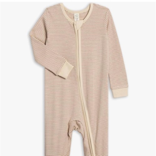 Colored Organics Baby Zip-Up Footed Sleeper with 2-Way Zipper - Newborn Organic Cotton Pajamas