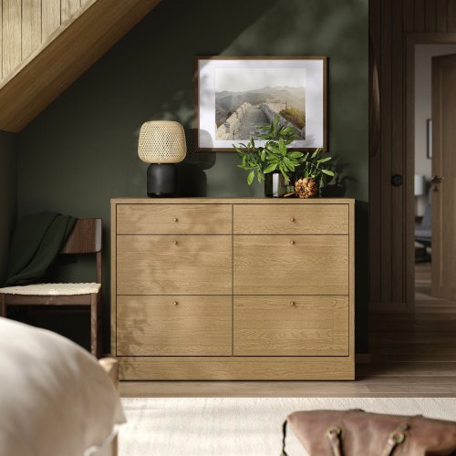 TONSTAD 6-drawer dresser - oak veneer 47 1/4x18 1/2x35 3/8 "
