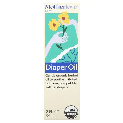 Motherlove Diaper Oil (2 oz) Soothing Vegan diaper Rash Oil—Organic, Cloth diaper Safe, Zinc Oxide- & Petroleum-Free