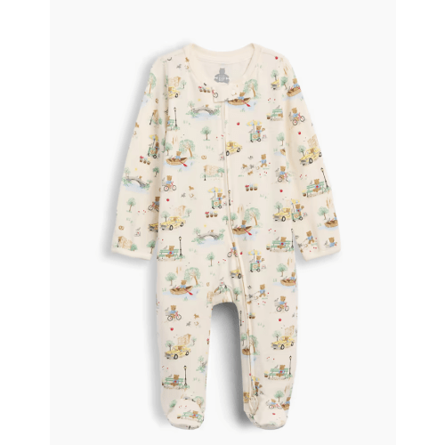 Baby Organic Cotton Print Footed One-Piece