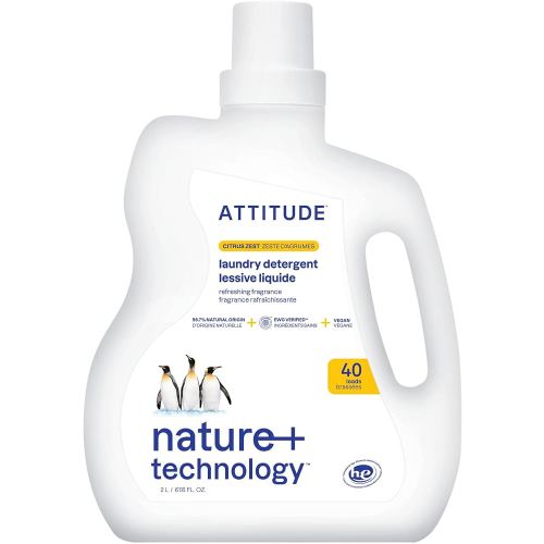 Amazon.com: ATTITUDE Liquid Laundry Detergent, EWG Verified, HE Compatible, Plant-Based & Vegan, Natural Laundry Soap, Unscented, 40 Loads, 67.6 Fl Oz : Health & Household