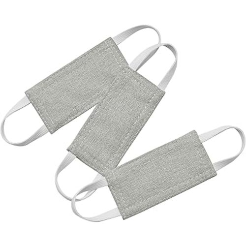 PONY DANCE Baby Door Latch Covers Closer - Nursery Door Closer Silencer with Strong Elastic Straps for Good Sleep Cushion for Jammer Noise Reducing, 3 Pieces, W 4 x L 2 inches, Frost Grey