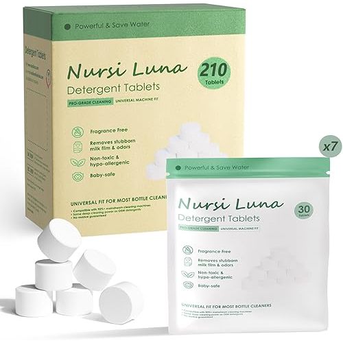Detergent Tablets for All Brands Baby Bottle Washers, 210 Count Gentle Formula Baby Bottle Washer Tablets, Fast-Dissolving, Efficiency Removes Milk Residue & Odor