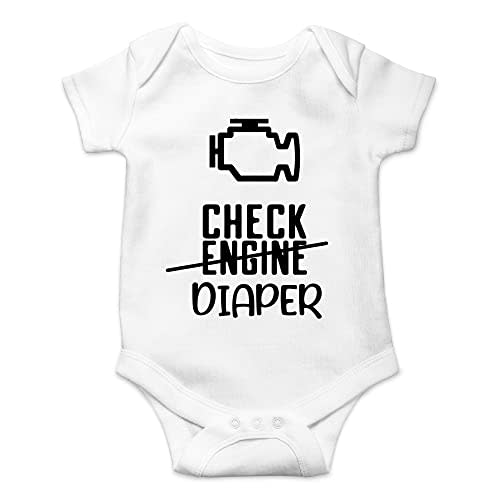 CBTwear Check Engine - Baby Clothes - Funny Newborn Bodysuit Outfits for Boys and Girls