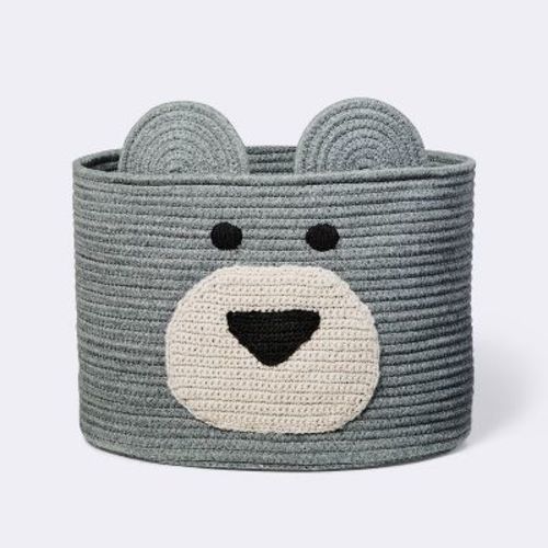 Decorative Basket - Cloud Island™ Xl Coiled Bear Face Gray