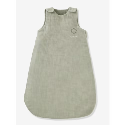 Summer Baby Sleeping Bag in Organic Cotton* Gauze, No Lining - sage green