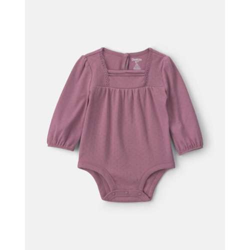 Baby Girl Long-Sleeve Fashion Bodysuit - Purple - OshKosh B'gosh | Carter's